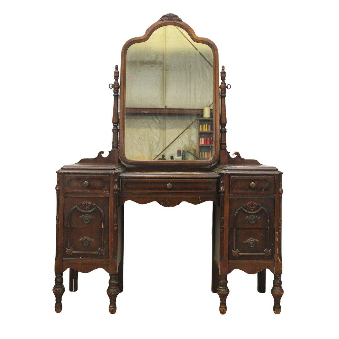 1940's vanity with mirror, unpainted