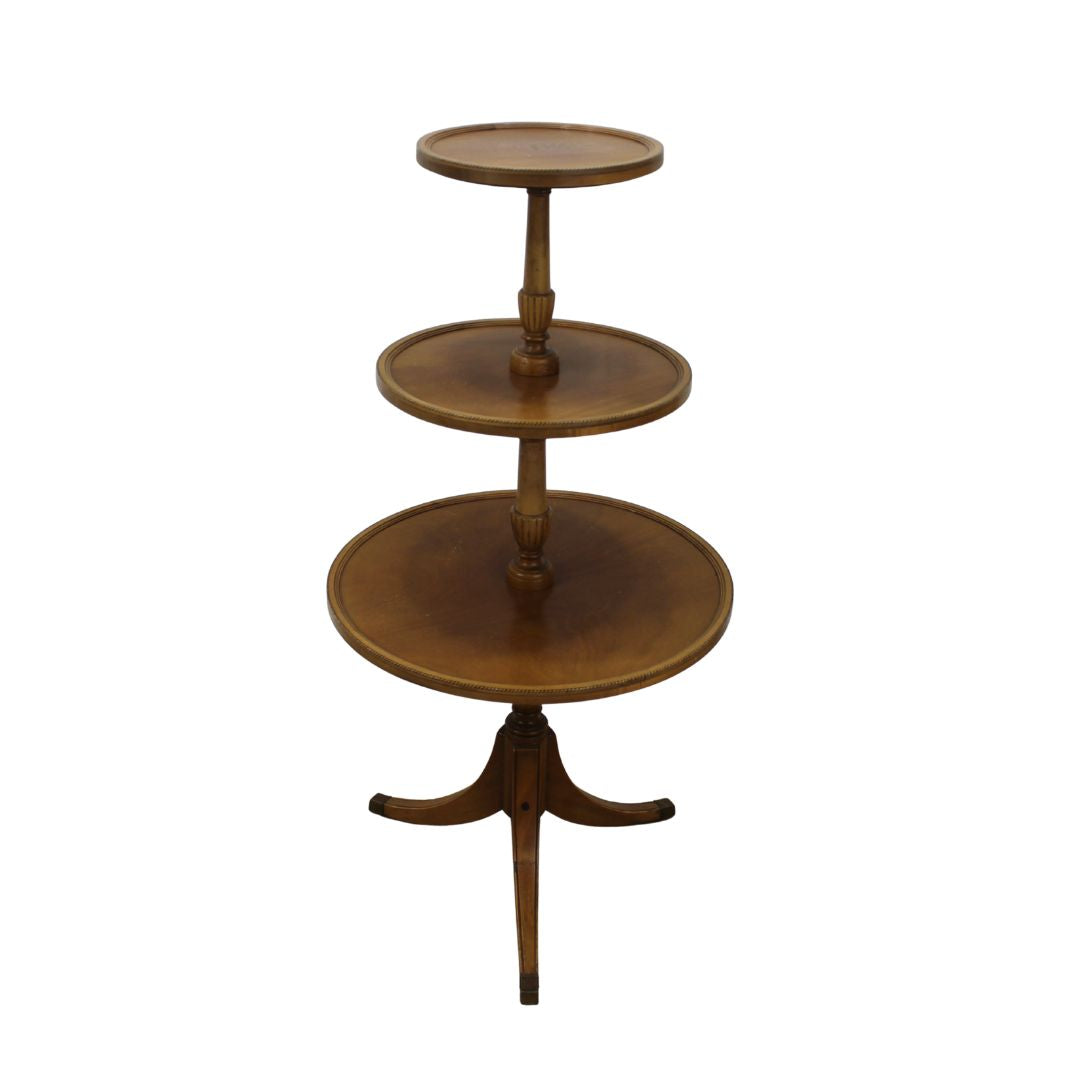 3 tiered pedestal side table, unpainted