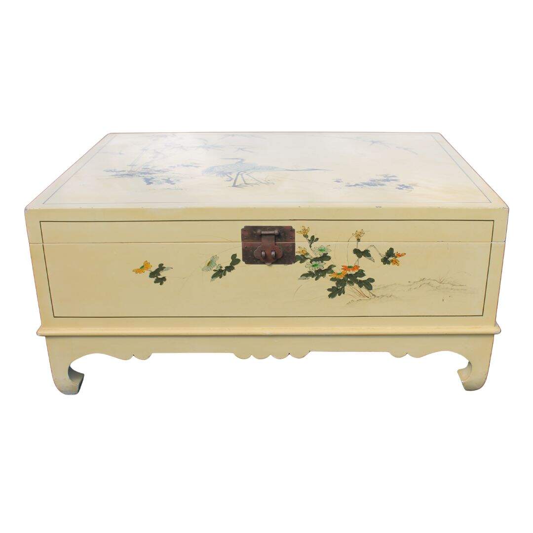 Asian hand painted coffee table/trunk