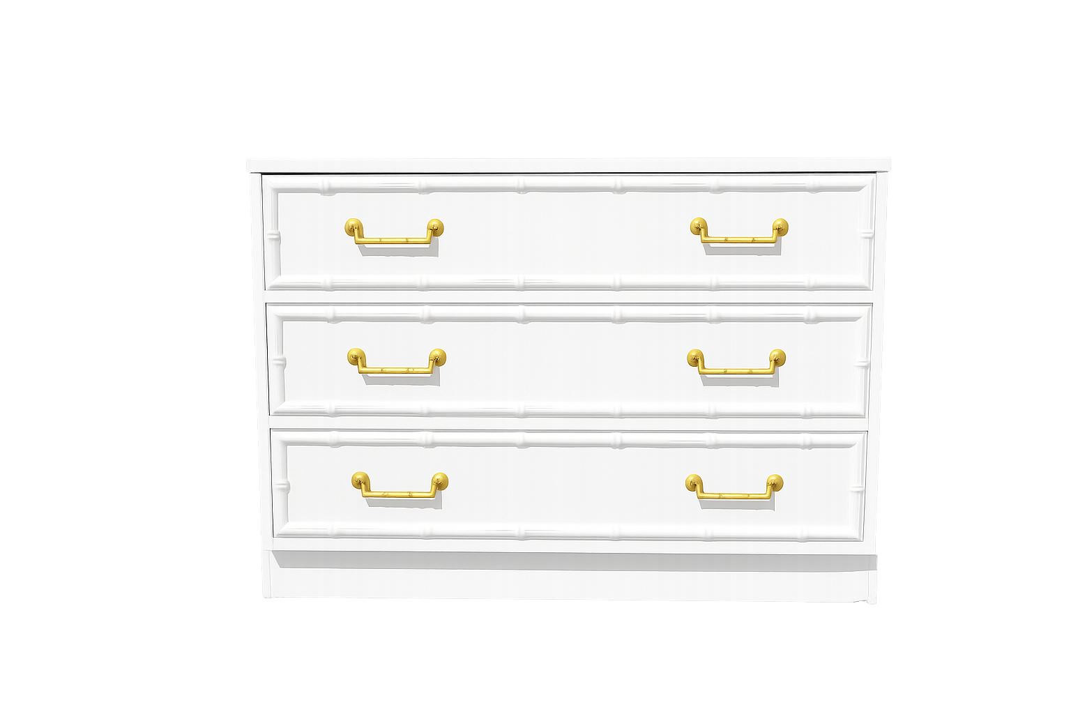 faux bamboo 3 drawer dresser, unpainted