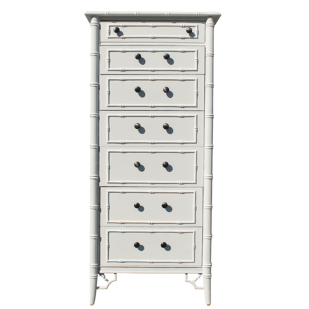 Large faux bamboo lingerie chest, unfinished