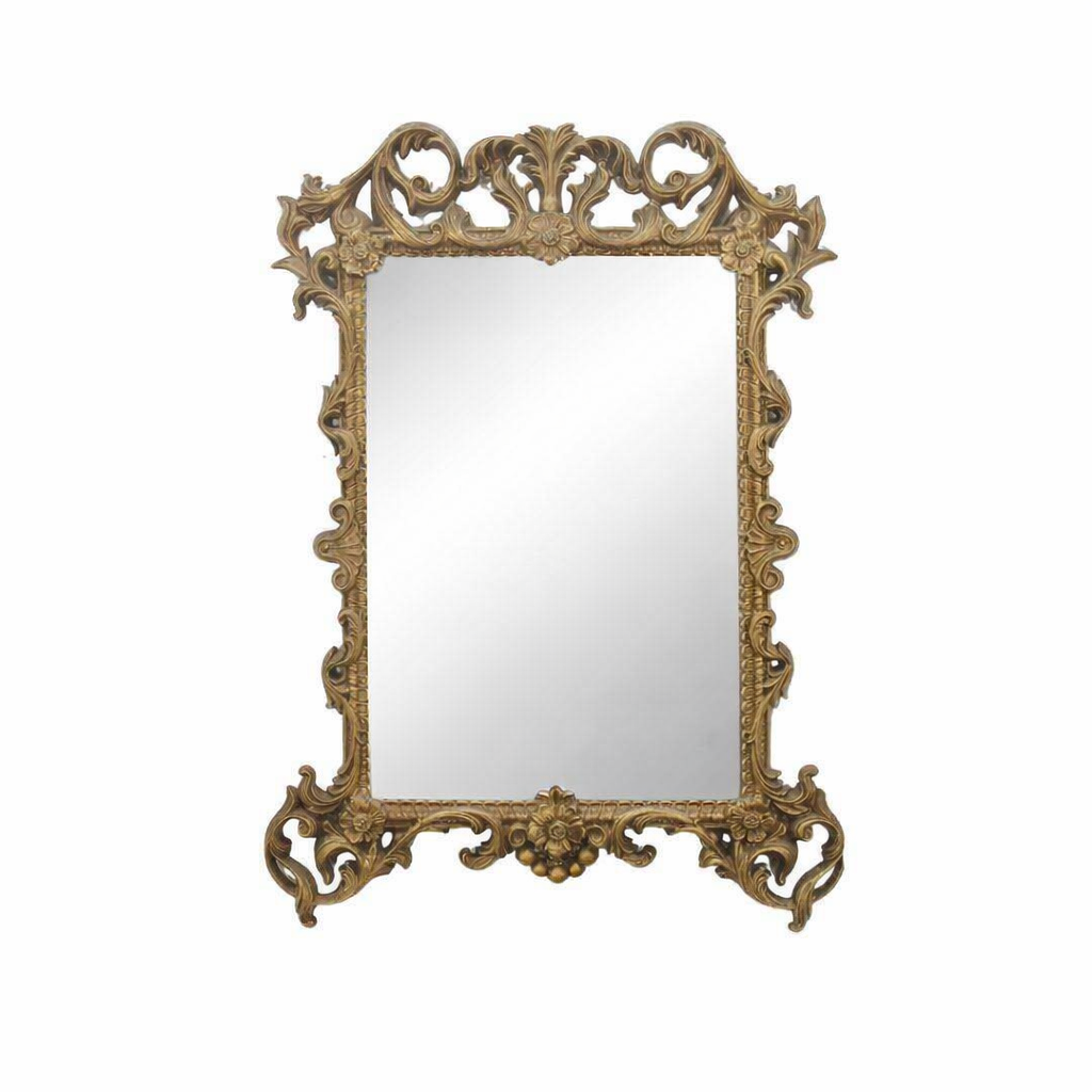 Ornate gold rectangular mirror