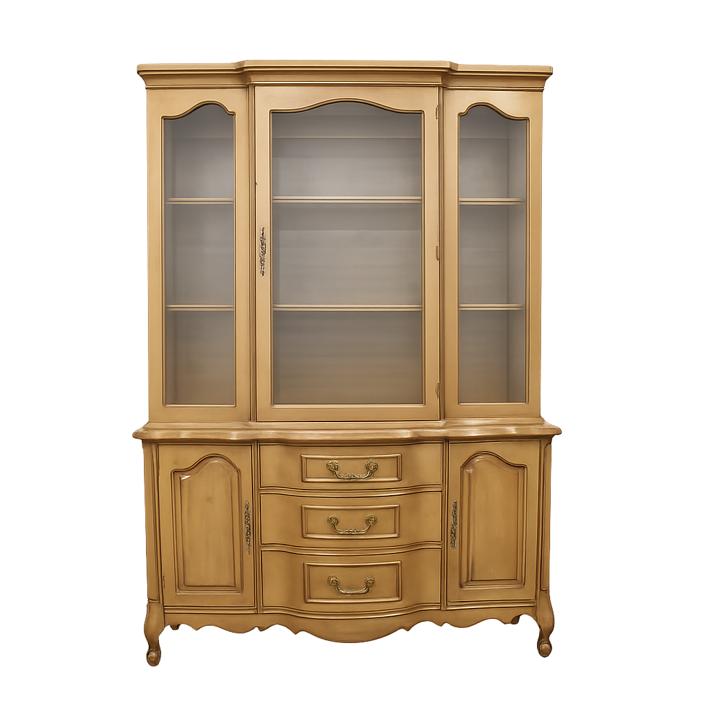 french provincial china cabinet, unpainted