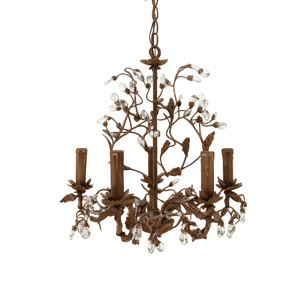 Brown leafy chandelier