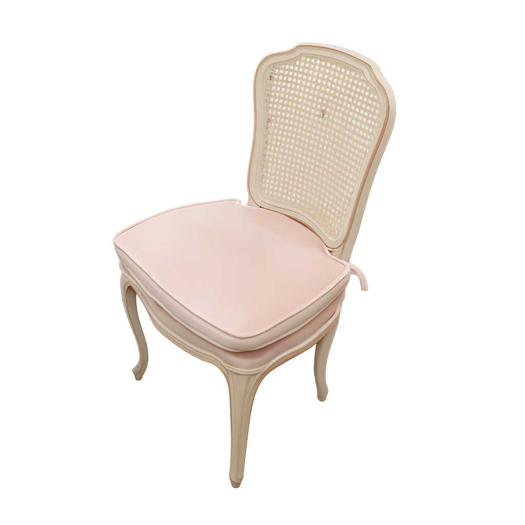 French chair with pink velvet seat