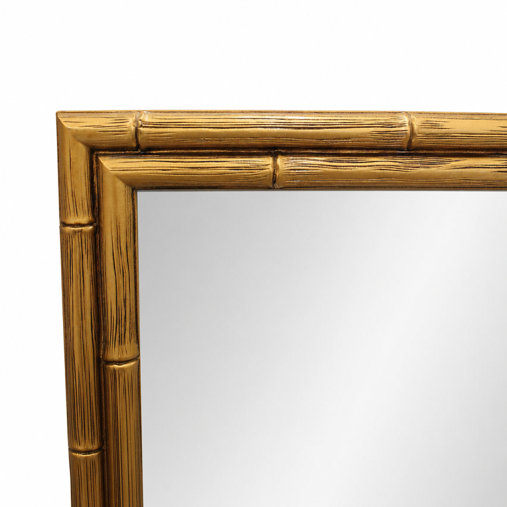 gold faux bamboo mirror