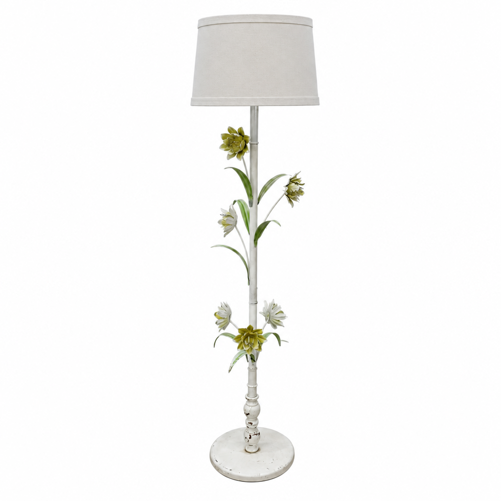 tole floor lamp with lillies