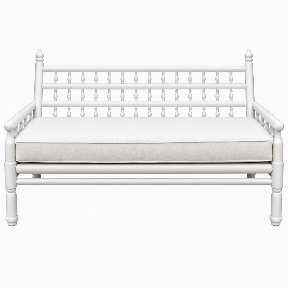 Bamboo loveseat with seat cushion
