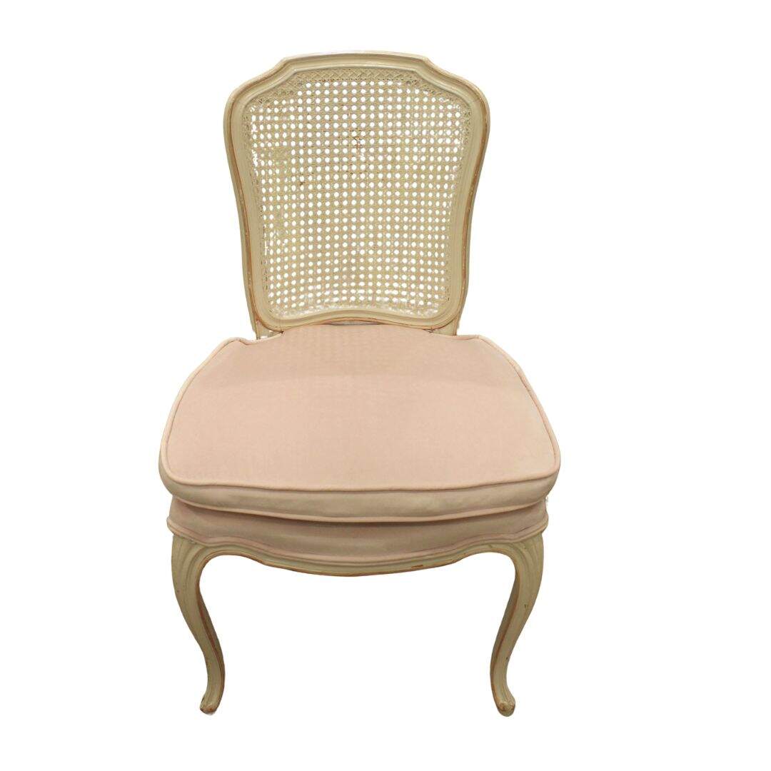 French chair with pink velvet seat