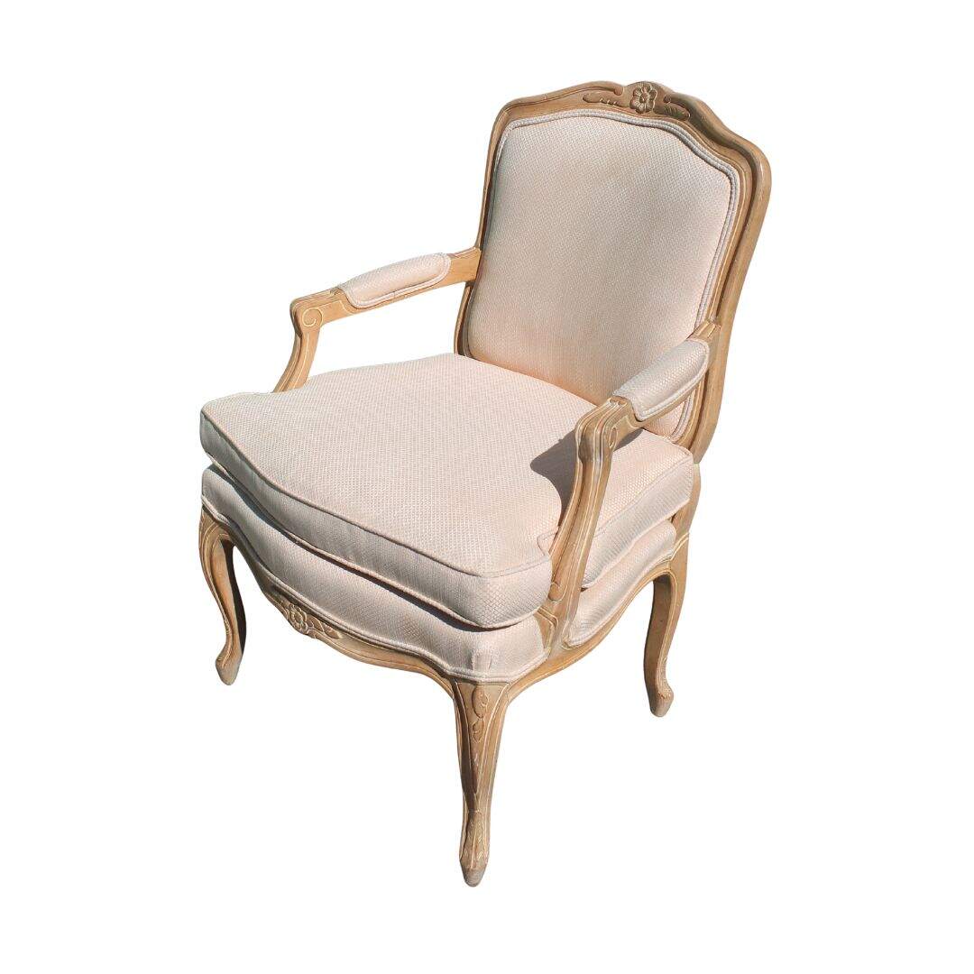 french provincial chair with seat cushion, unfinished