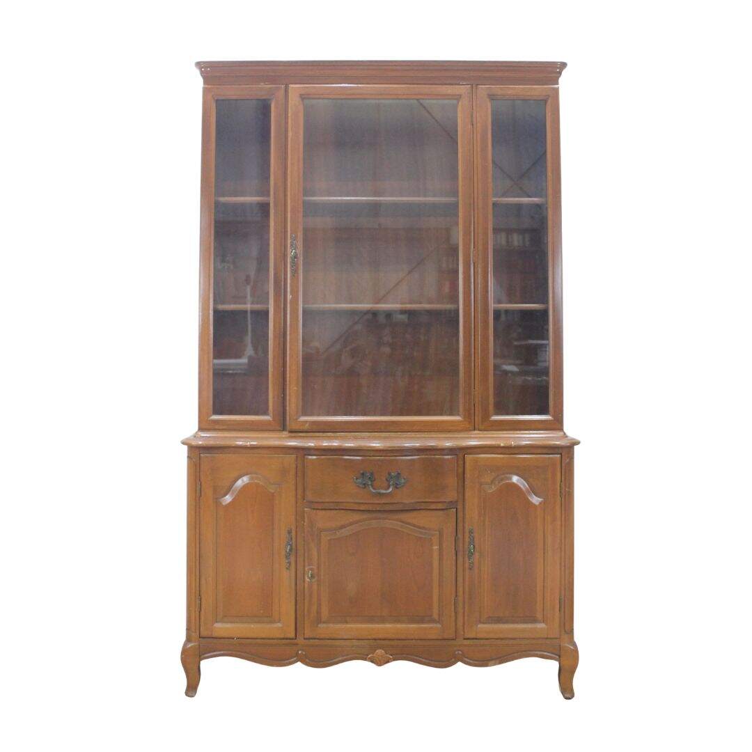French provincial china cabinet, unpainted