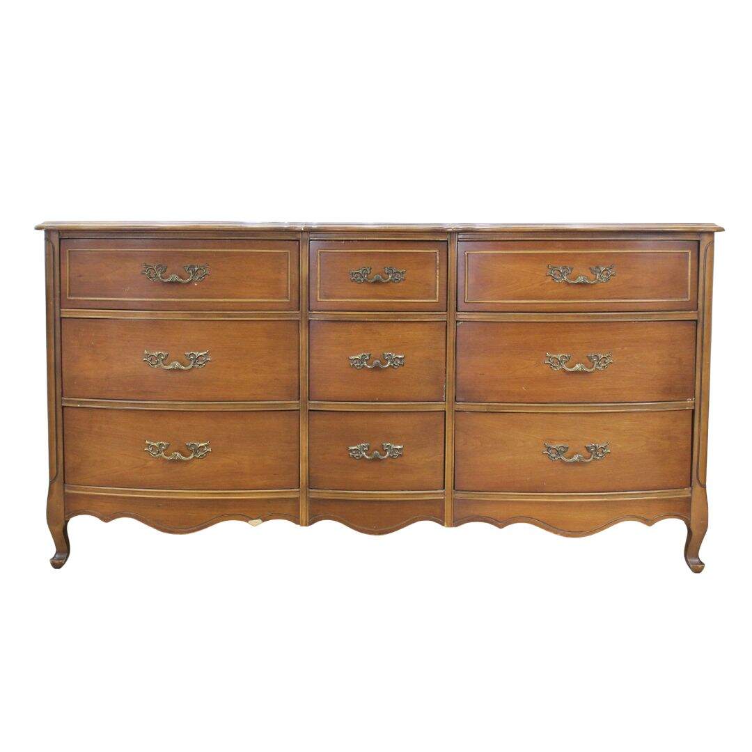 french provincial 9 drawer dresser, unpainted