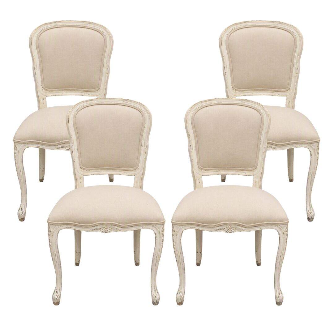 Set of 4 French style dining chairs