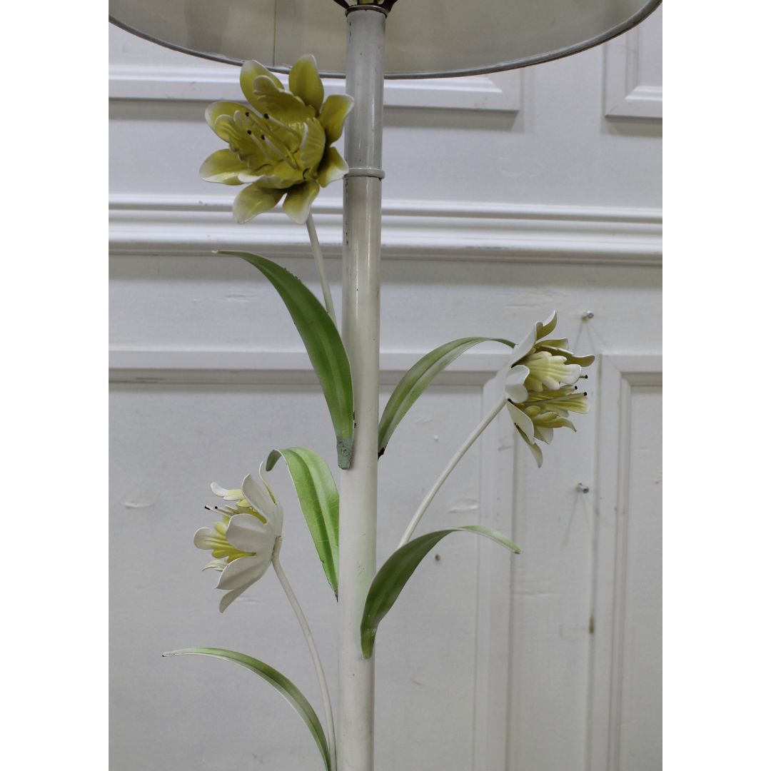 tole floor lamp with lillies