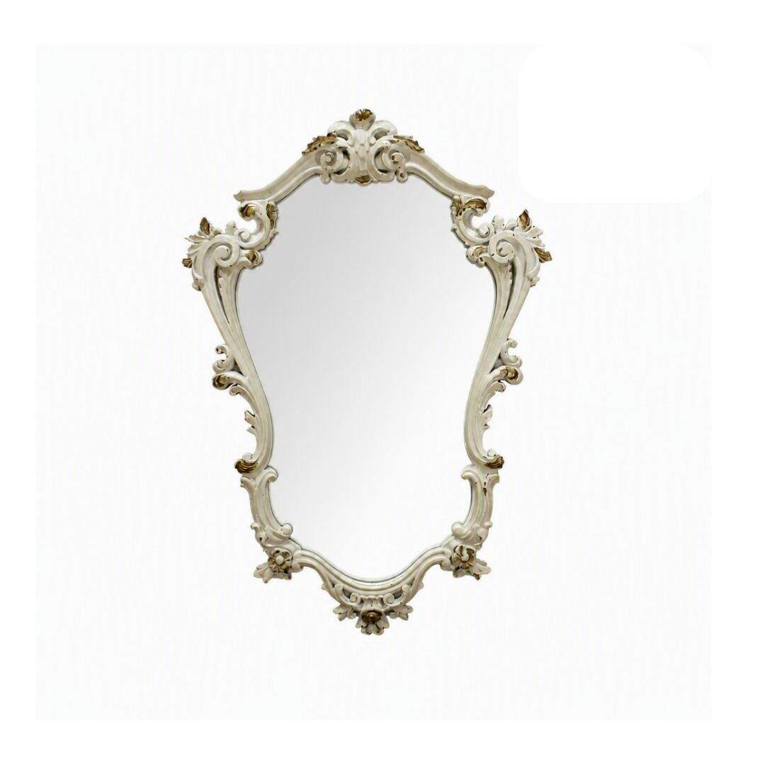 Ornate ivory/gold mirror