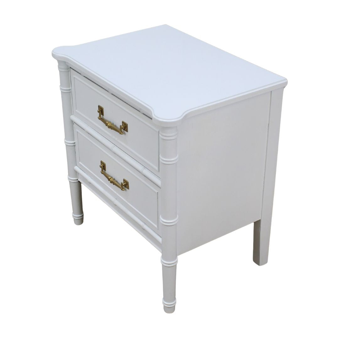 pair of faux bamboo night tables