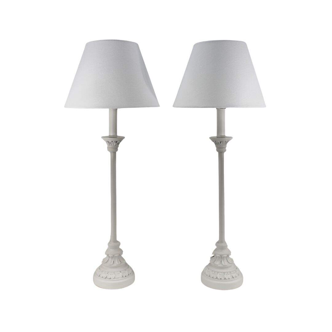 Pair candlestick lamps