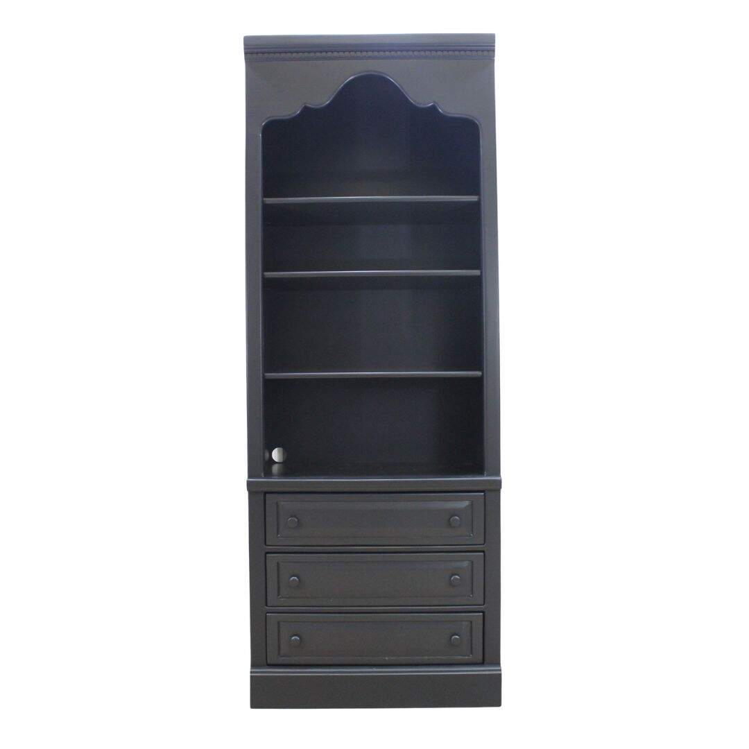 Pine bookcase painted charcoal