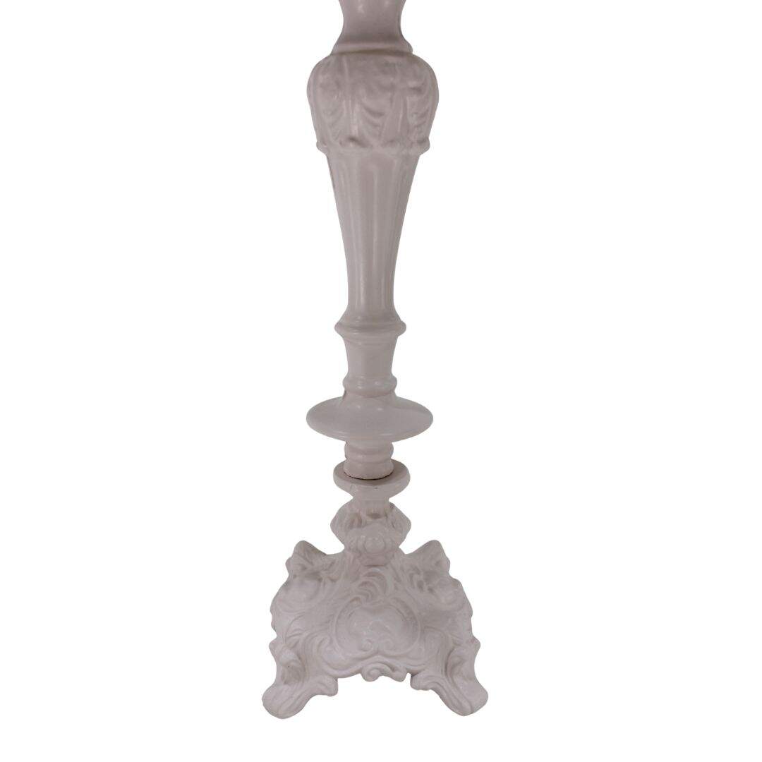 Pale pink cast metal table lamp