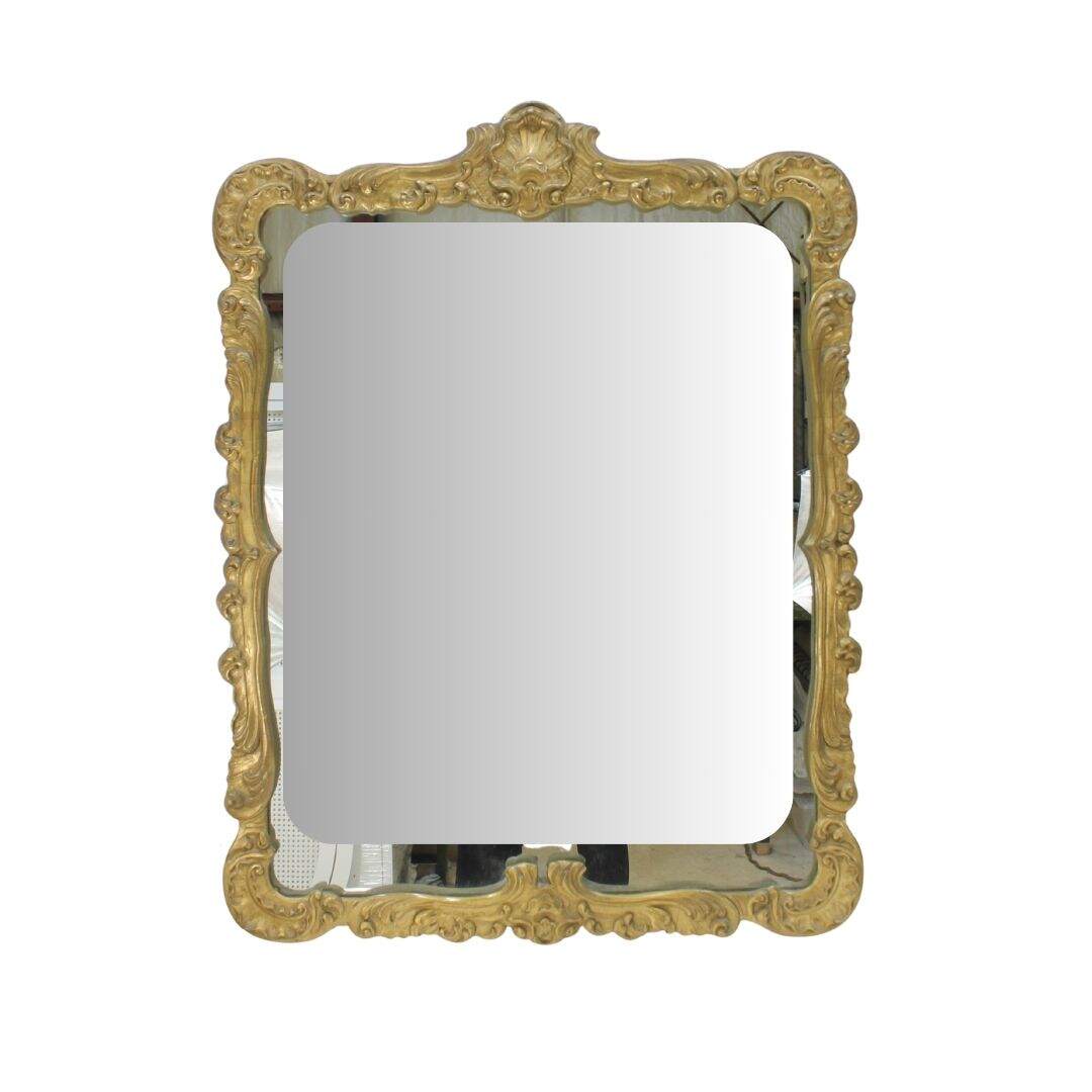 Ornate gold rectangular mirror
