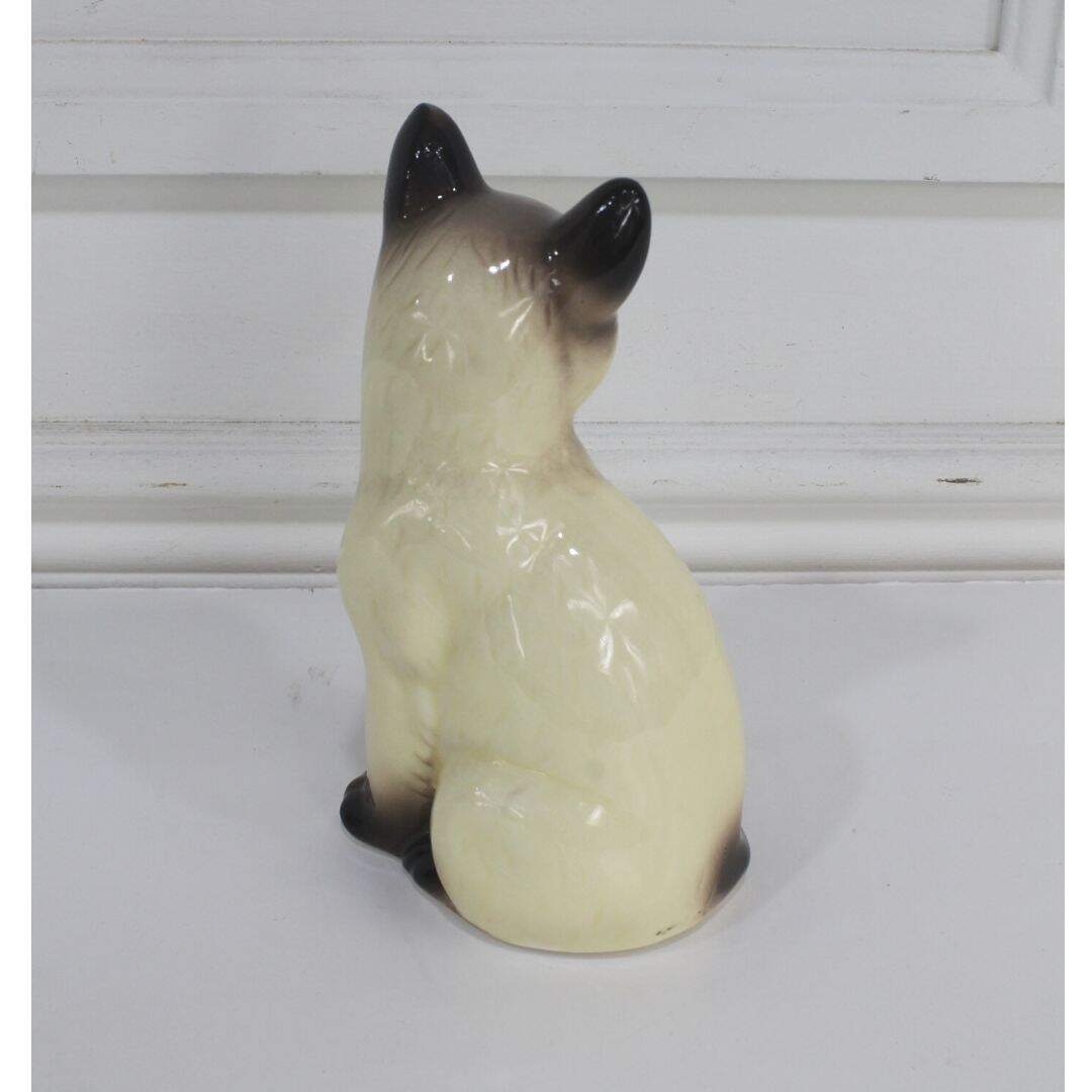 vintage ceramic Siamese cat figurine