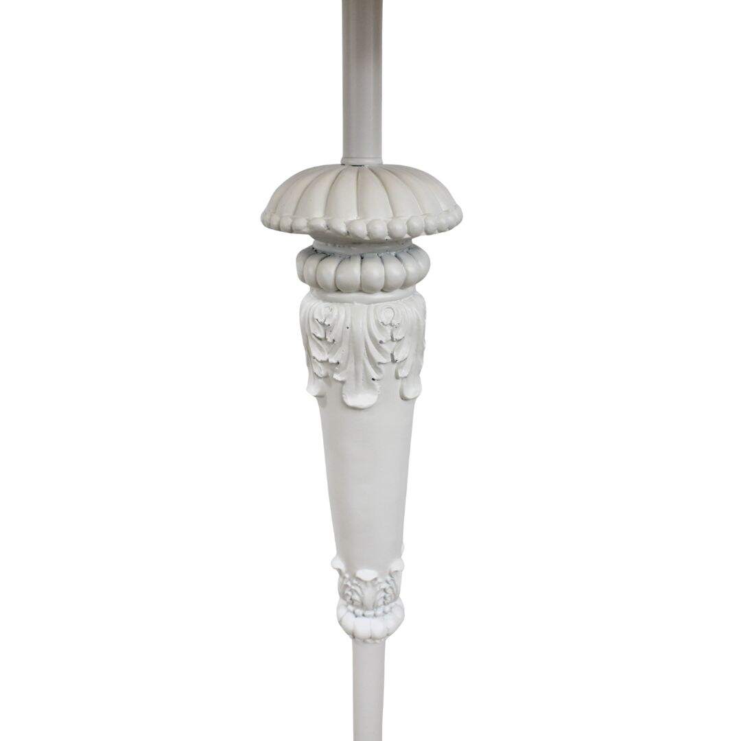 White floor lamp with linen shade