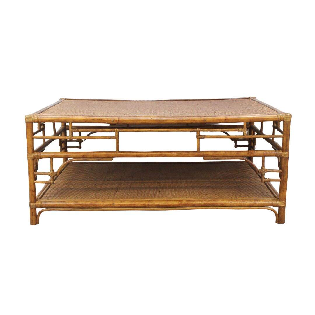 bamboo and rattan coffee table