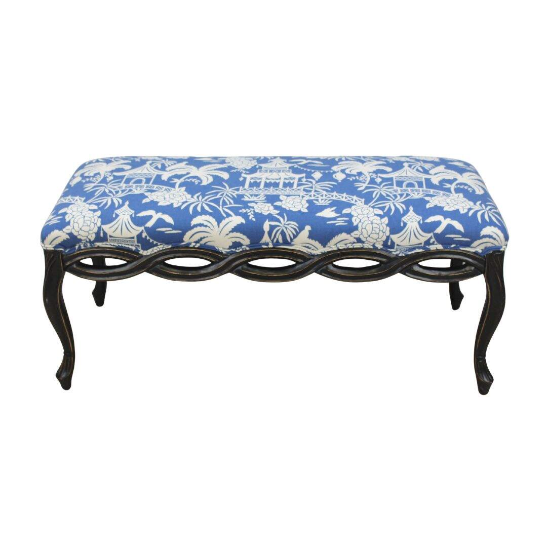 Bench with chinoiserie fabric