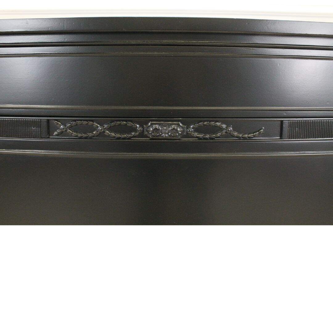 black bow front dresser