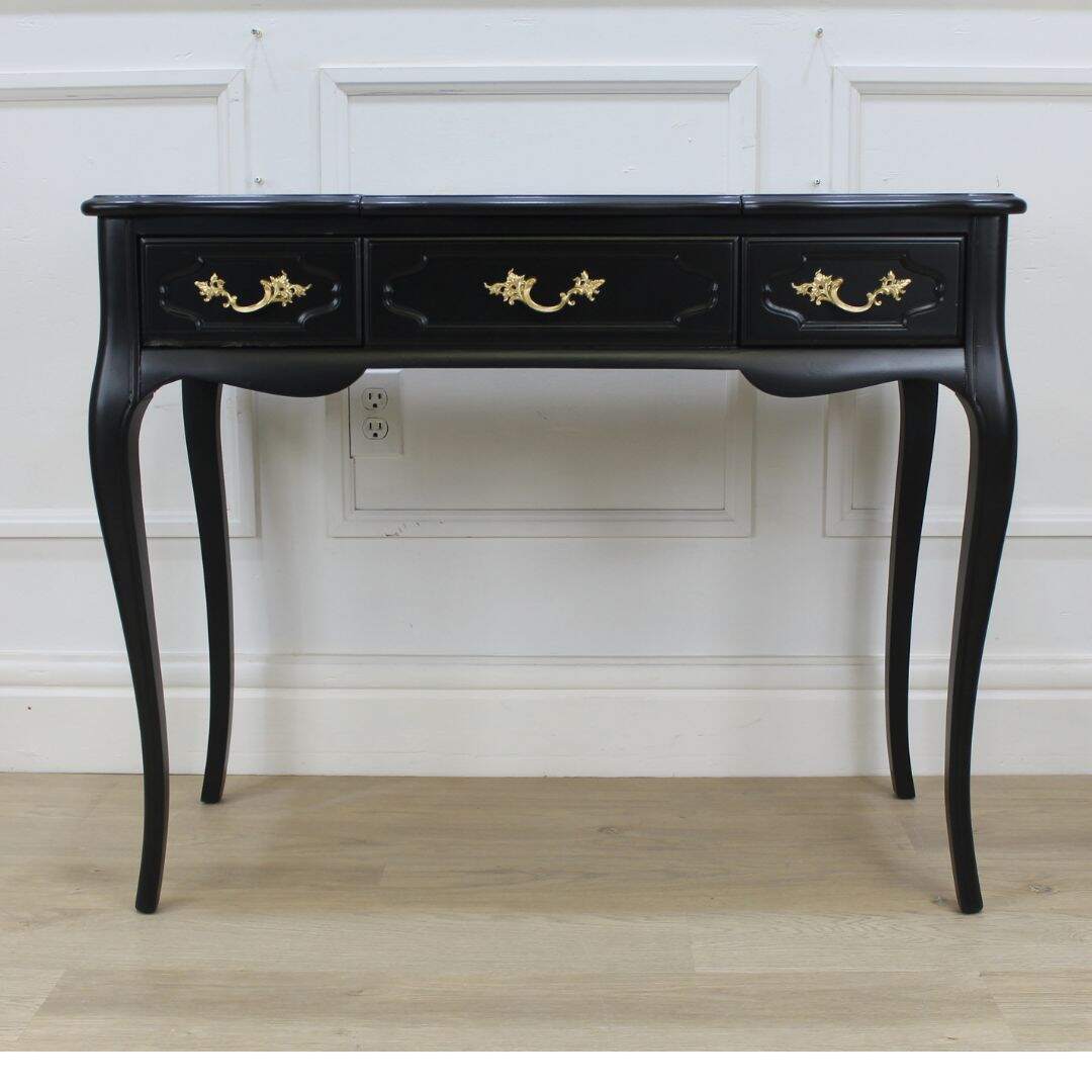 Black flip top vanity