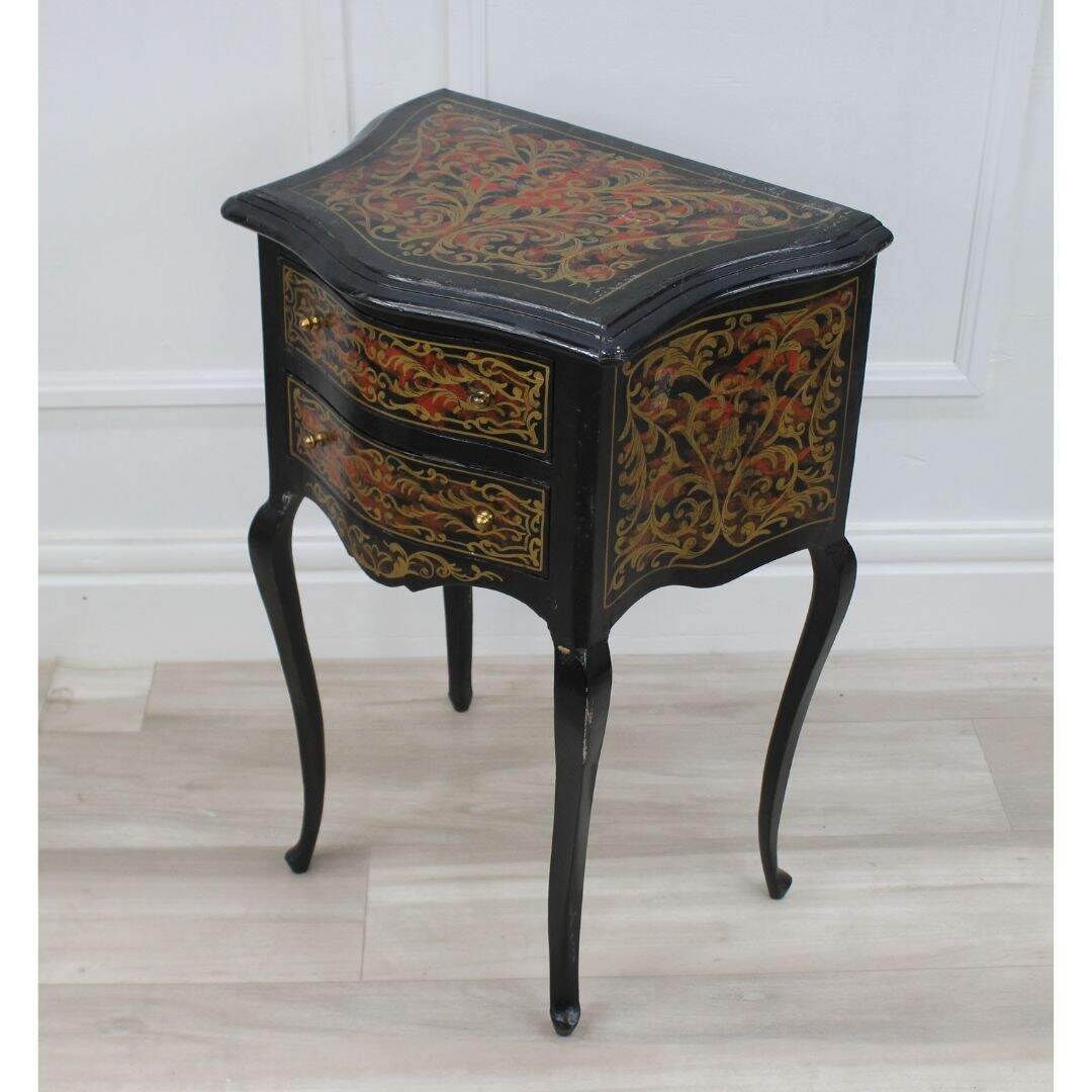 black hand painted night table