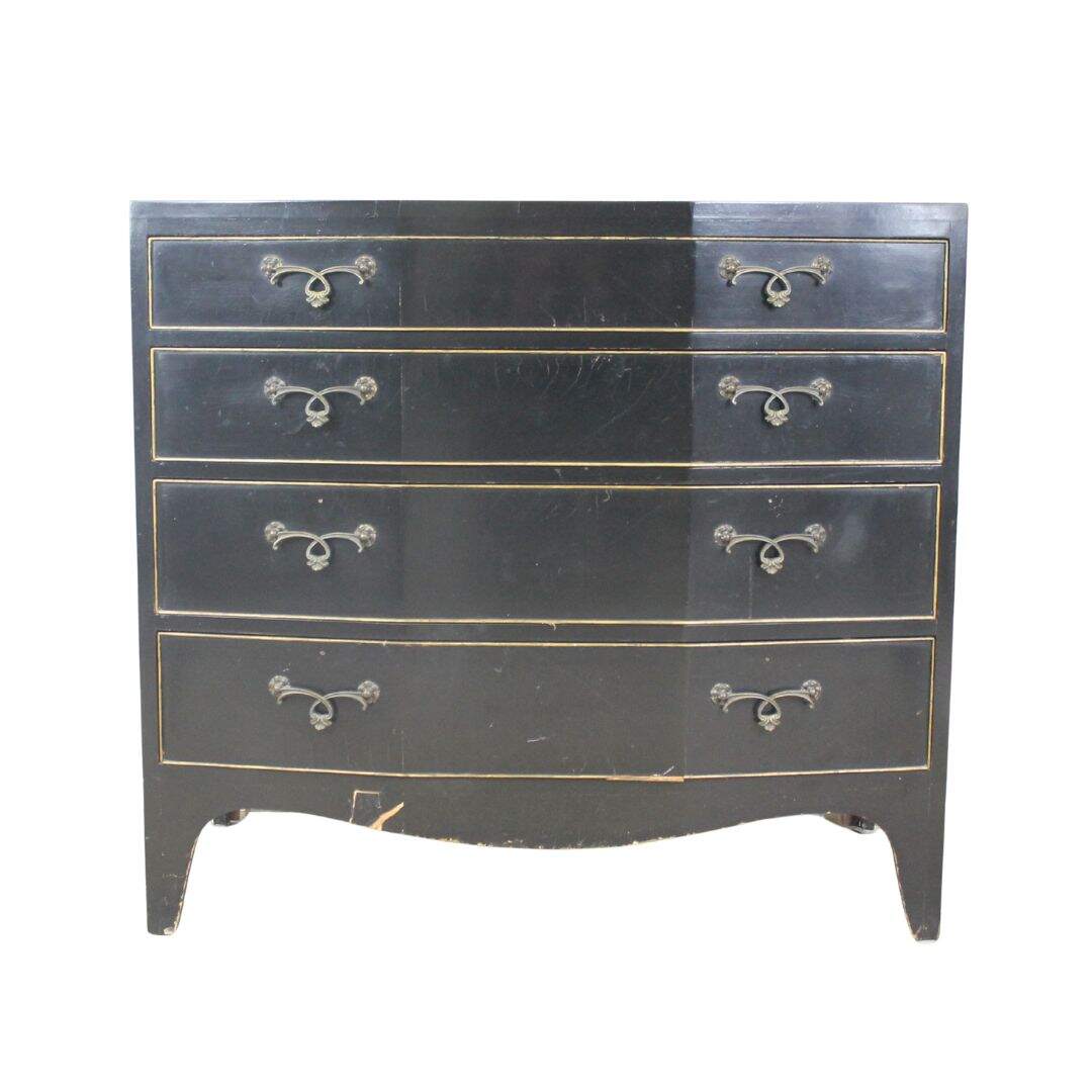 black mid century dresser, unfinished