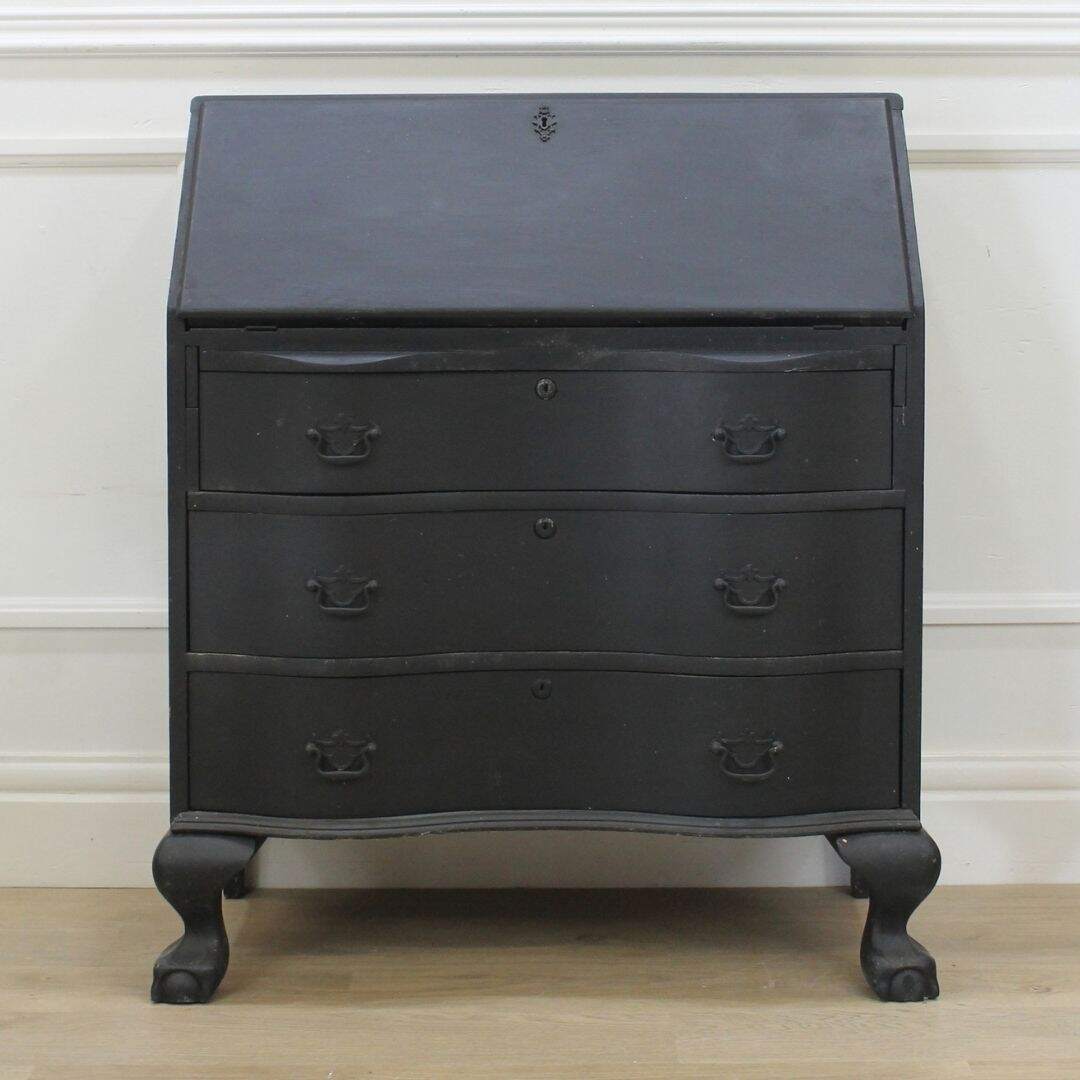 black secretary desk, unpainted
