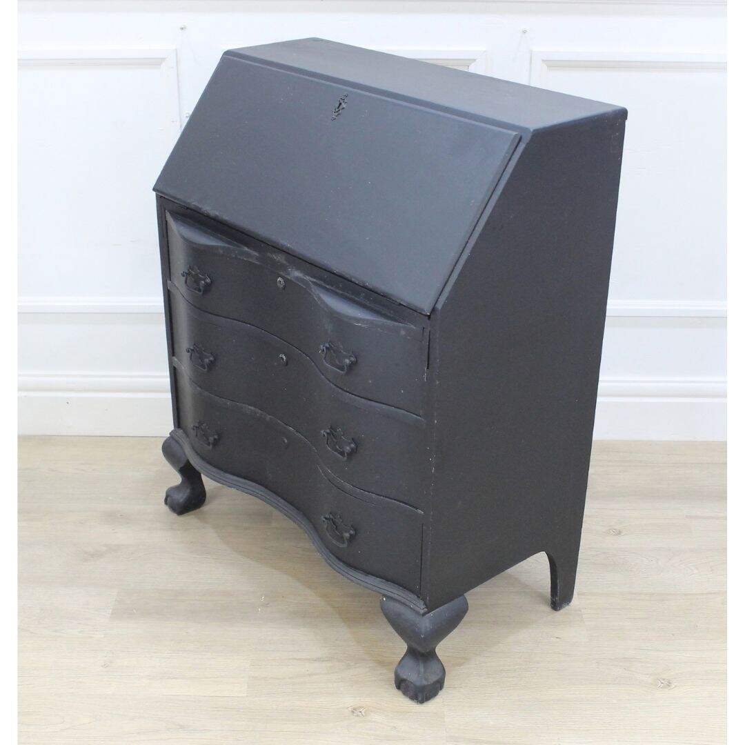 black secretary desk, unpainted