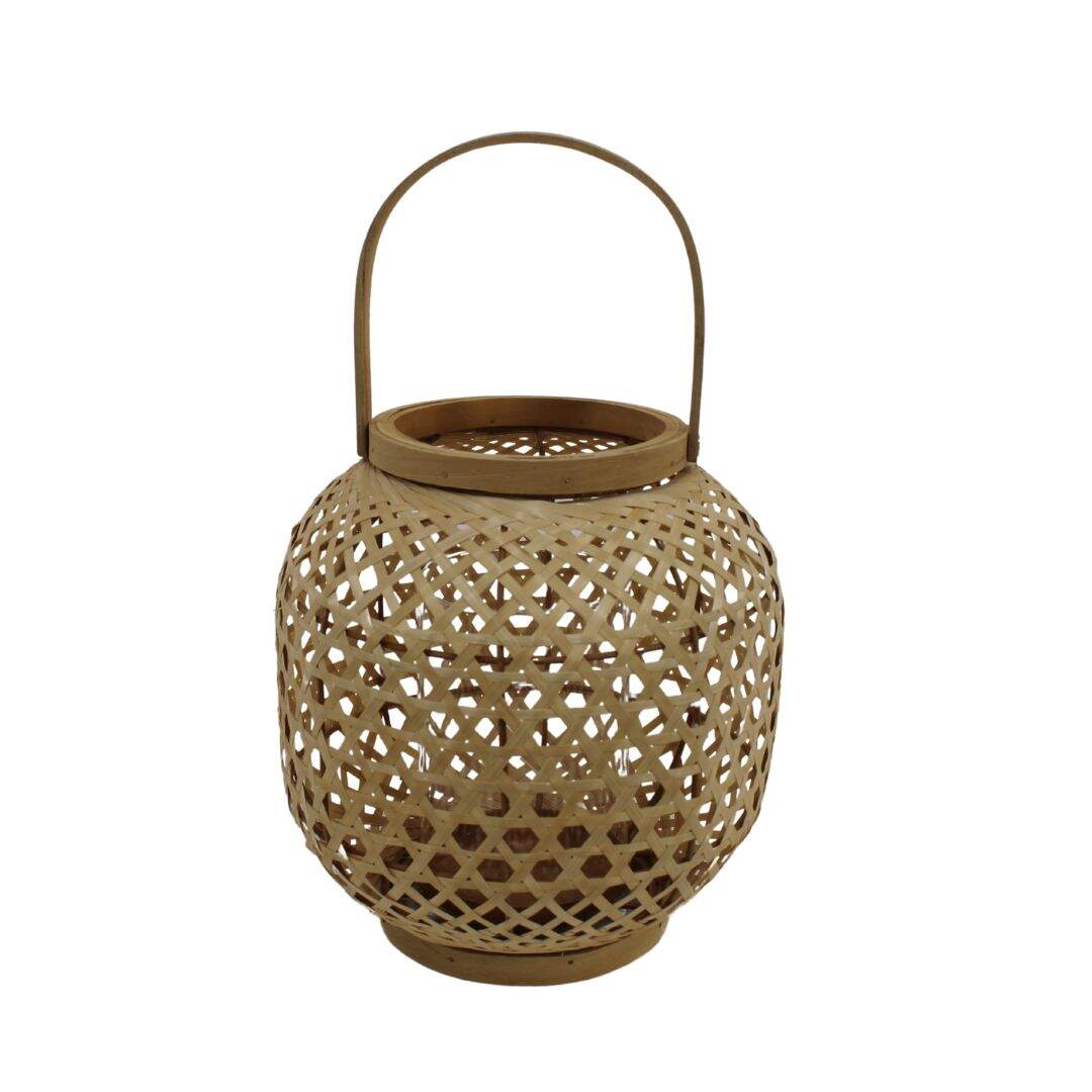 Caned candle lantern