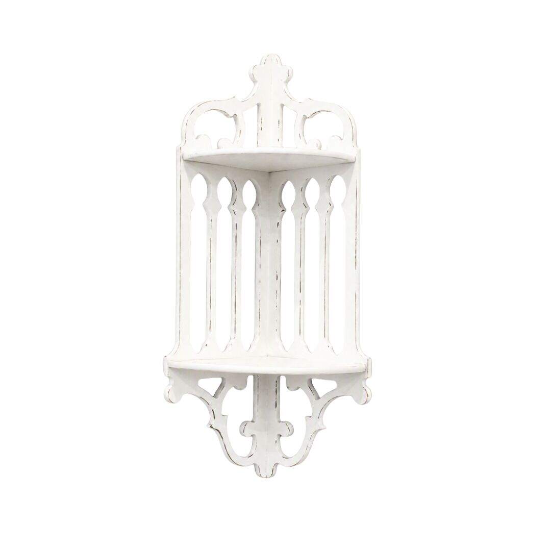 Wooden wall mount corner shelf