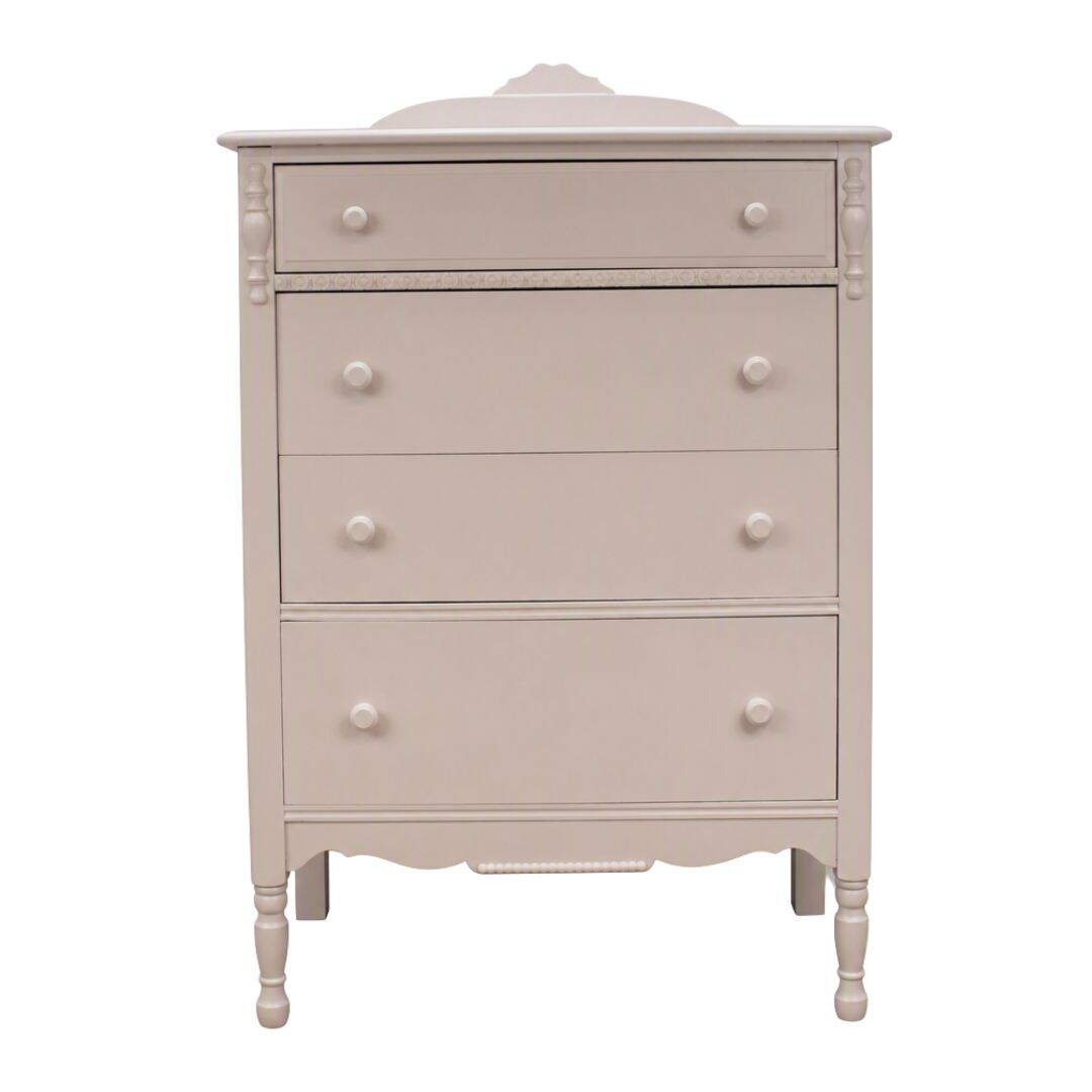 Pale pink highboy dresser