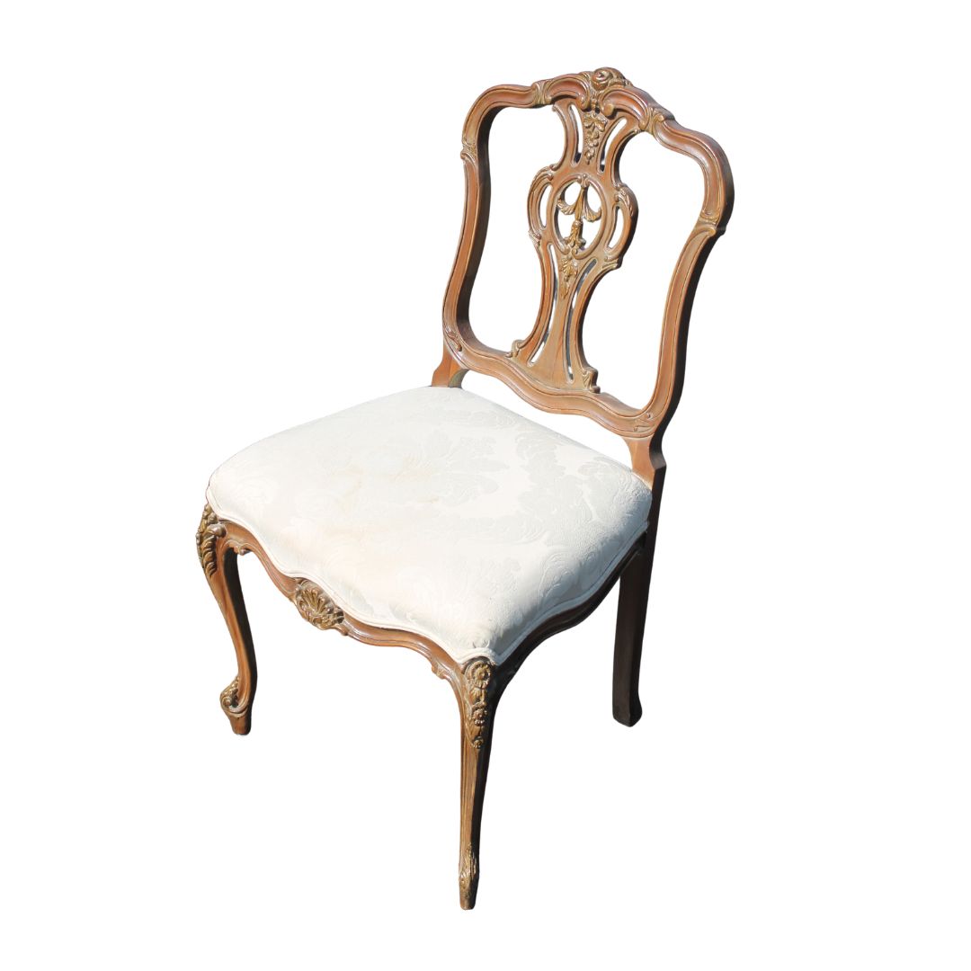 delicate carved occasional chair