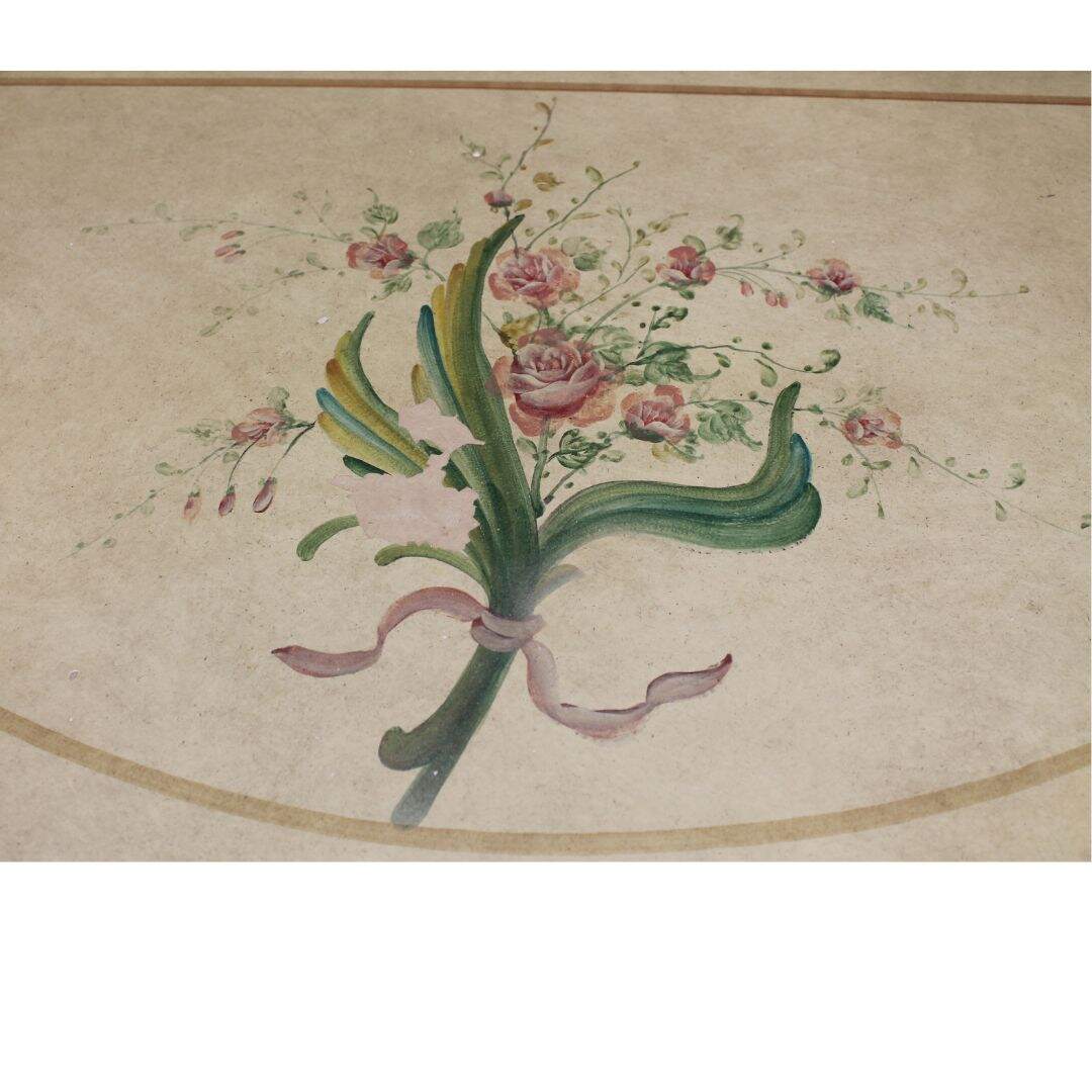 demi lune hand painted cabinet