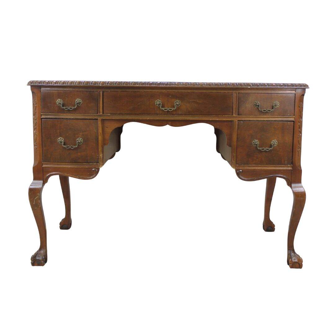 desk with claw feet, unpainted