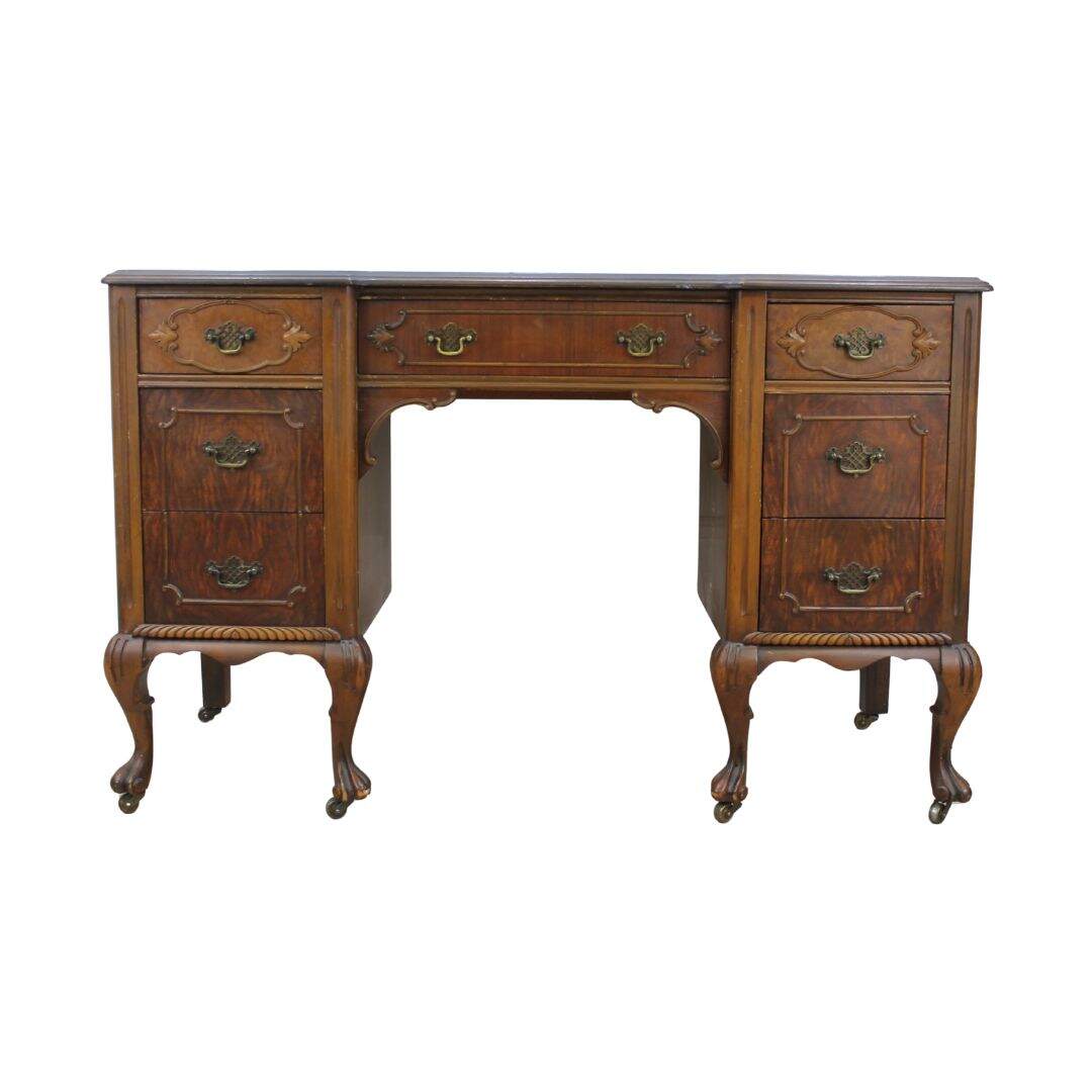 antique desk with claw feet, unpainted