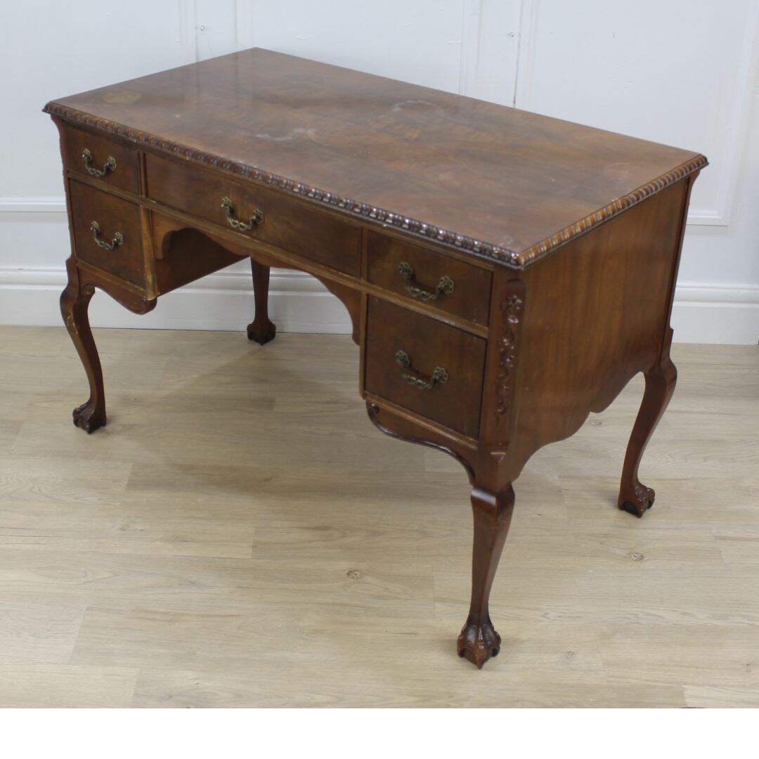 desk with claw feet, unpainted