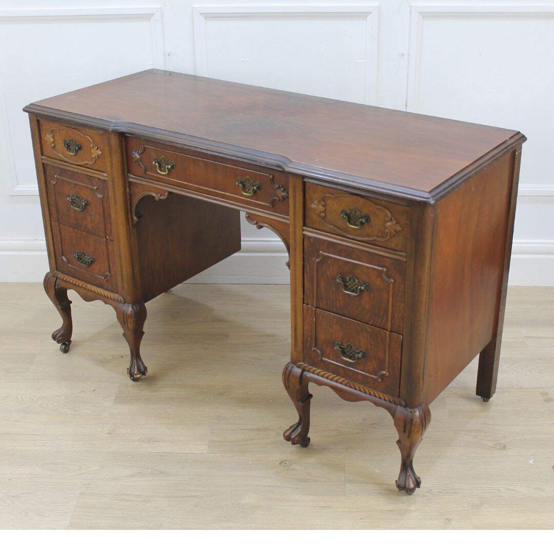 antique desk with claw feet, unpainted