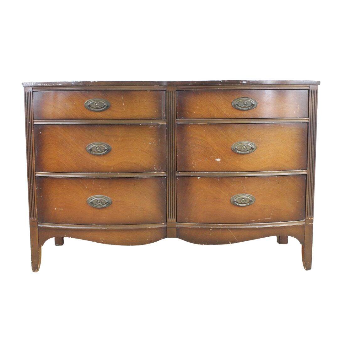 double bow front dresser, unpainted