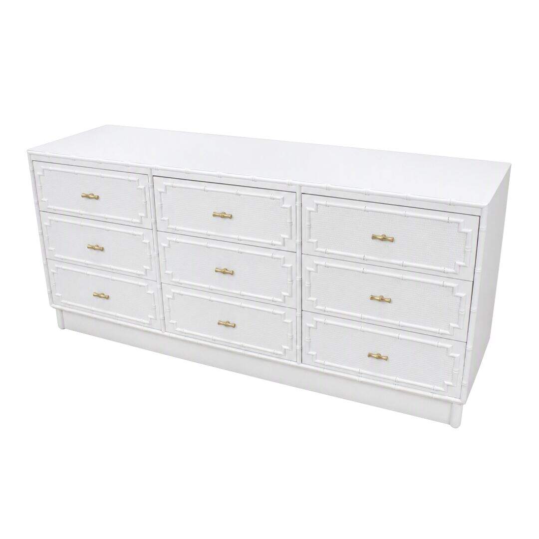 faux bamboo 9 drawer dresser