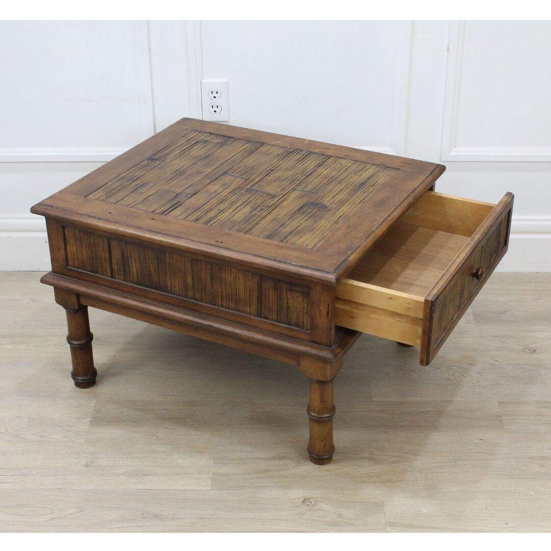 rattan and faux bamboo coffee table