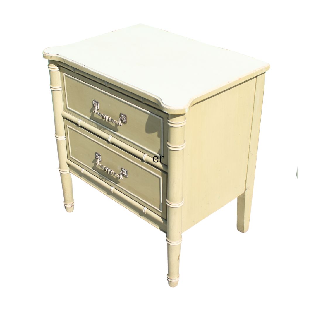 Pair of faux bamboo night tables, unpainted