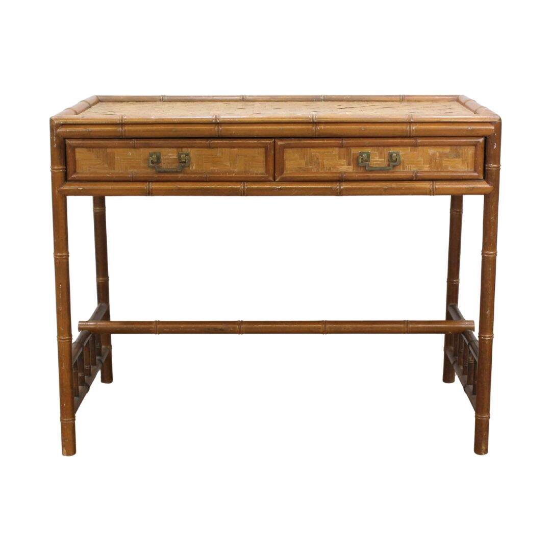 faux bamboo and rattan desk, unpainted