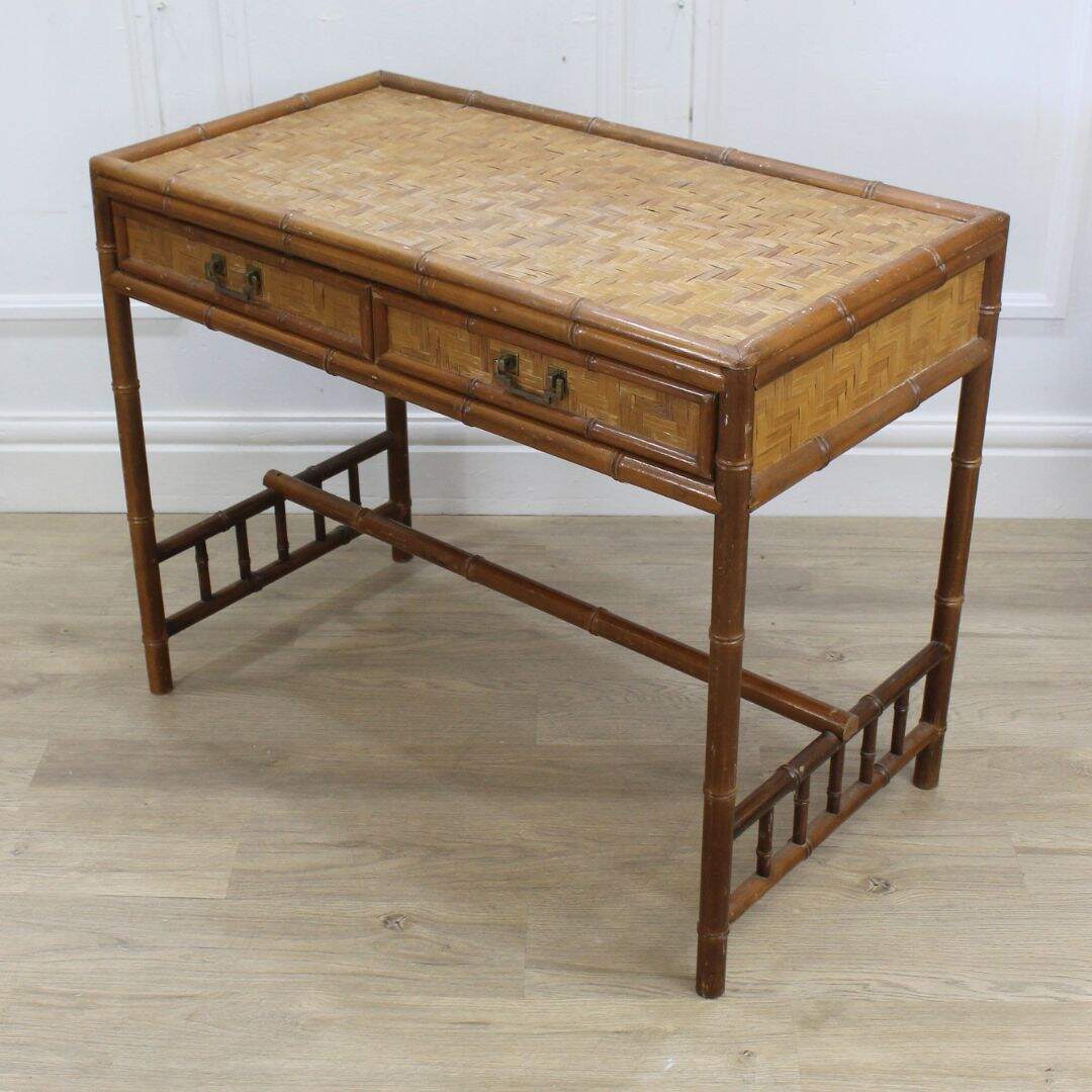 faux bamboo and rattan desk, unpainted