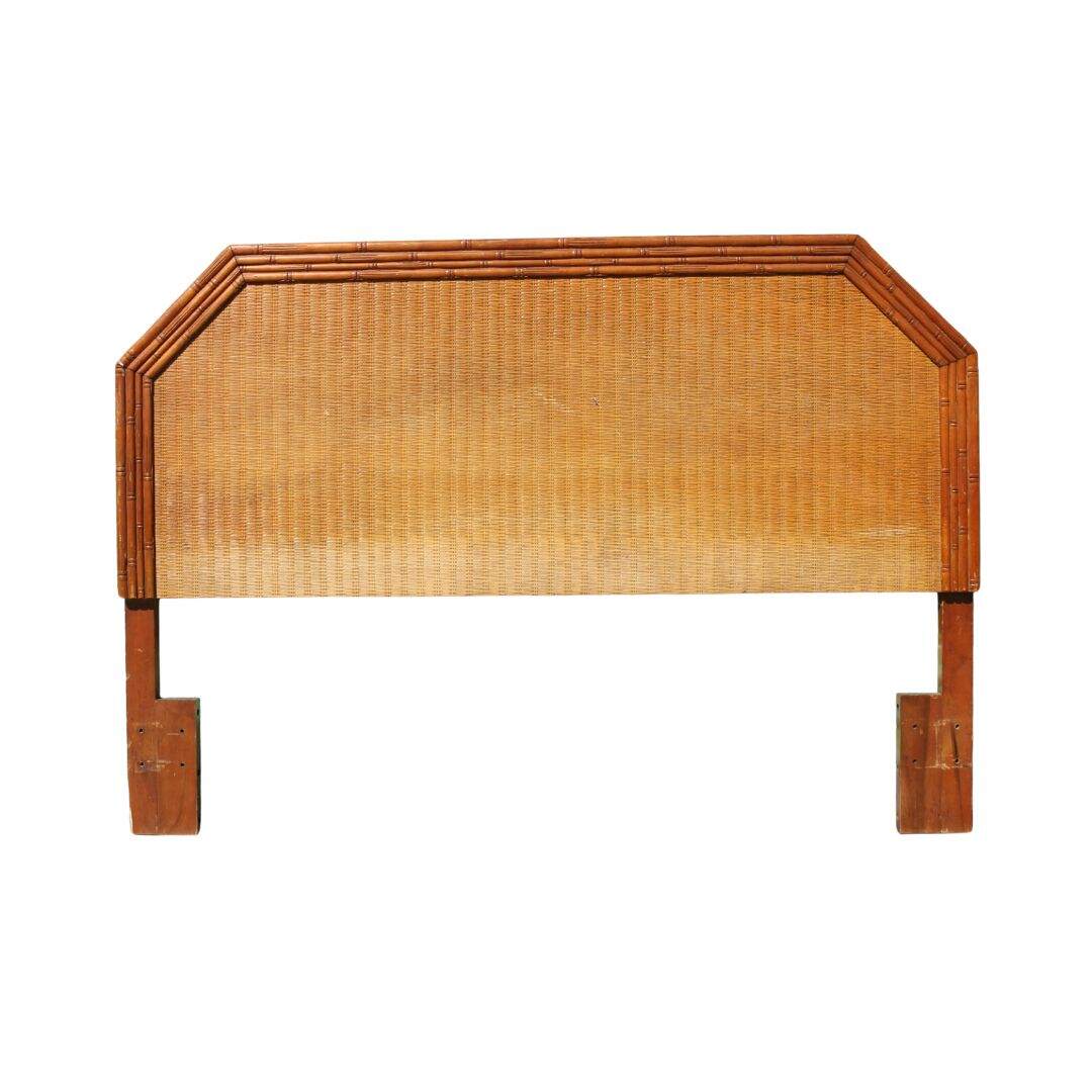 queen size faux bamboo and rattan headboard, unpainted
